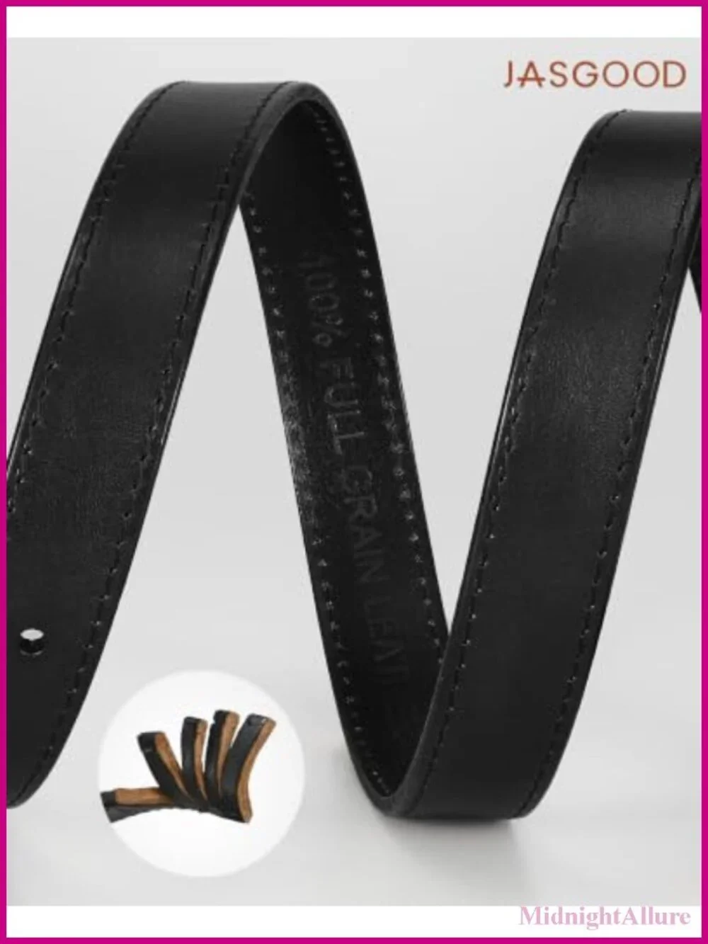Genuine Leather Skinny Belt for Jeans Pants 0.91